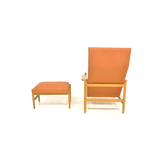 Image 1 of Vintage fauteuil "Sarek" met voetenbankje van Bengt Ruda, Zweden 1950