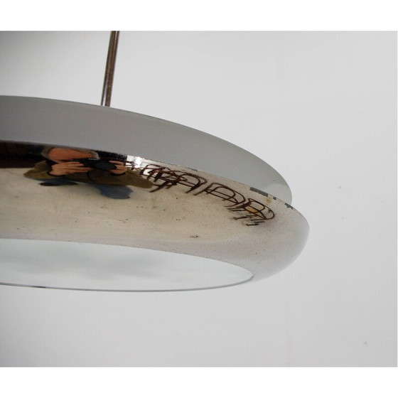 Image 1 of Vintage Bauhaus ufo nikkel kroonluchter, 1930