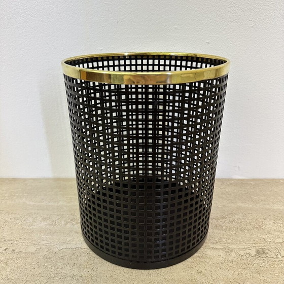 Image 1 of Mid century geperforeerde metalen mand, jaren 1970