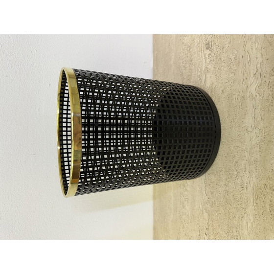 Image 1 of Mid century geperforeerde metalen mand, jaren 1970