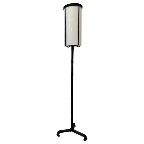 Image 1 of Vintage leren vloerlamp van Jacques Adnet, Frankrijk 1950