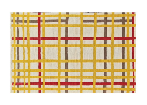 Piet Mondriaan Handgeweven Wollen Wandkleed New York City 244 X 176 cm