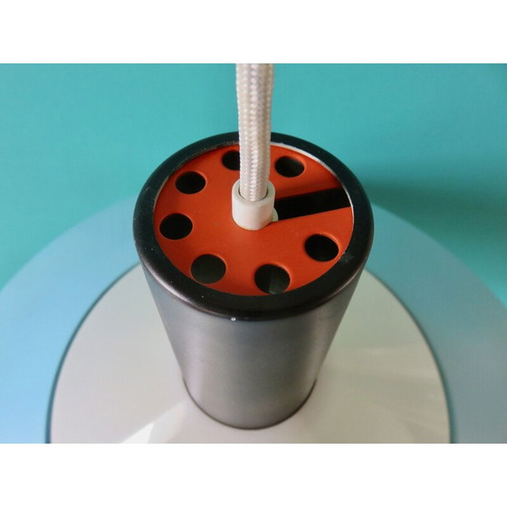 Image 1 of Vintage blauwe metalen hanglamp van Louis Poulsen, Denemarken 1960