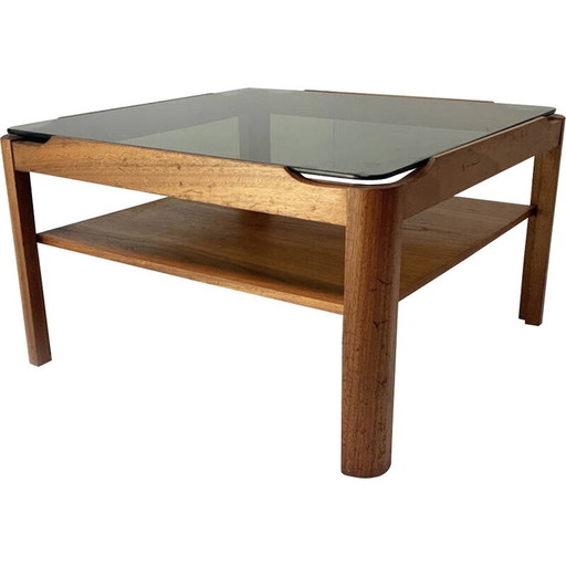Vintage massief teakhouten salontafel van Myer, 1960