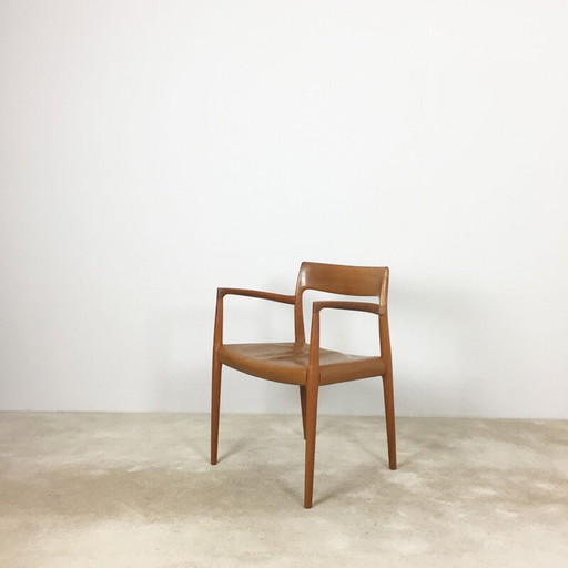 Vintage Teakhouten Fauteuil Model 77 van Niels O. Möller 1960