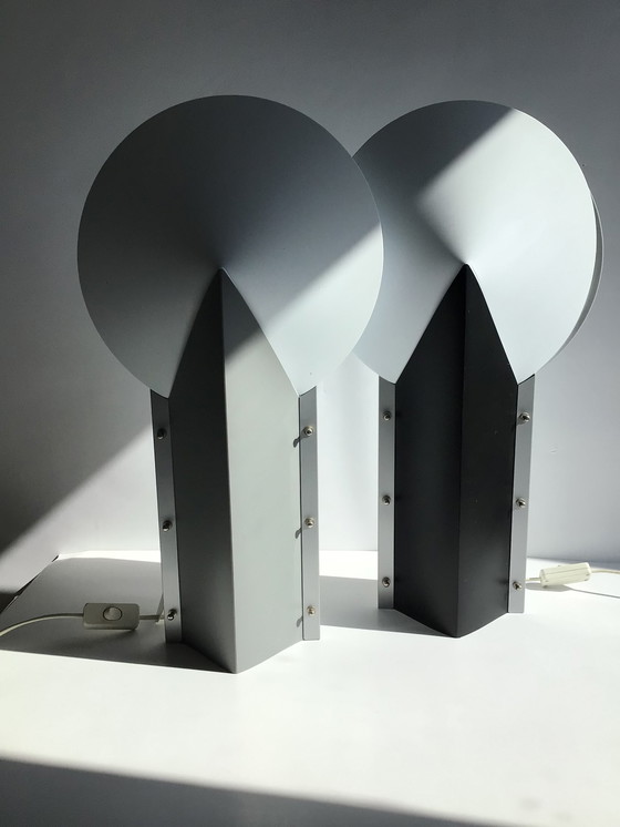 Image 1 of 2x Samuel Parker ‘ Moon’ jaren 80 lamp