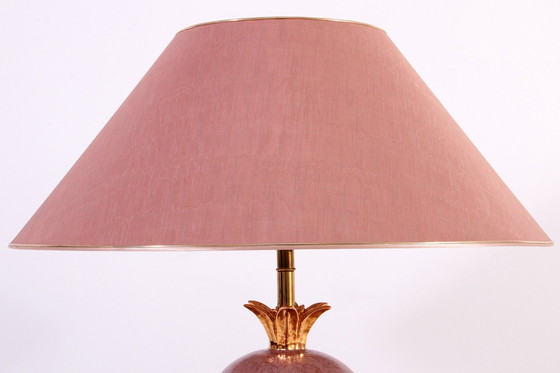 Image 1 of Verye Grote Italiaanse Porseleinen Vloerlamp Met Gouden Detail En Handgemaakt