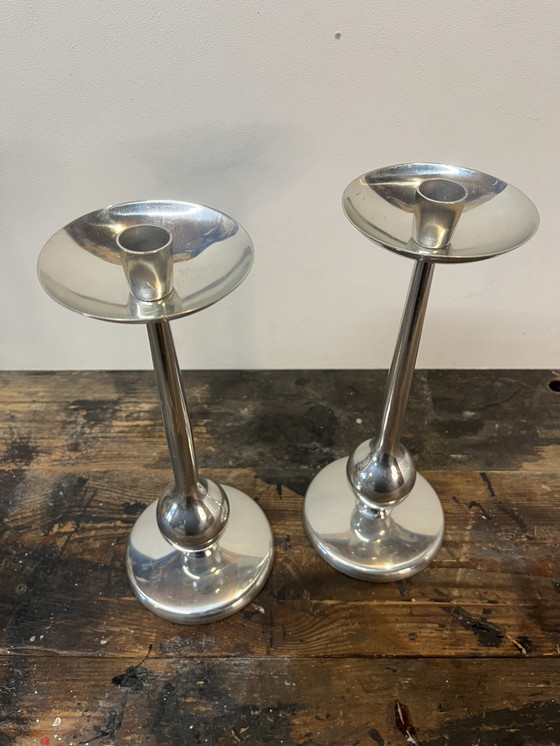 Image 1 of Set Vintage Italiaanse Space Age Kandelaars