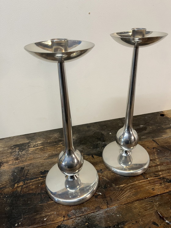 Image 1 of Set Vintage Italiaanse Space Age Kandelaars