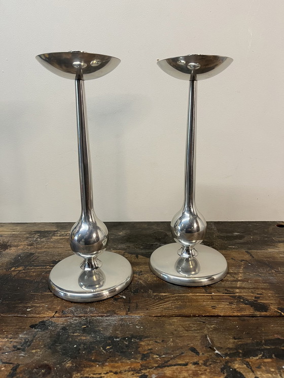 Image 1 of Set Vintage Italiaanse Space Age Kandelaars