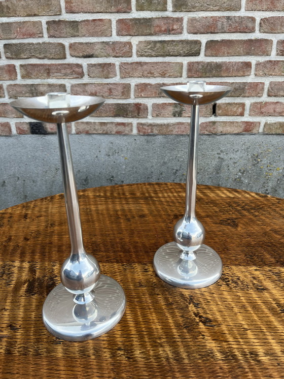 Image 1 of Set Vintage Italiaanse Space Age Kandelaars