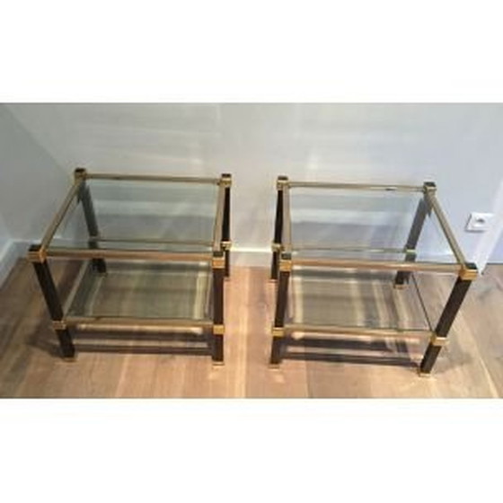 Image 1 of Paar vintage chromen design bijzettafels