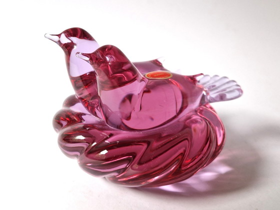 Image 1 of Murano - Neodymium Lovebirds By Archimede Seguso - Signed