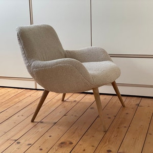  50s Bouclé Lounge Fauteuil