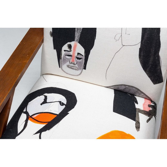 Image 1 of Vintage modernistische stoffen fauteuil van Pierre Frey, 1960