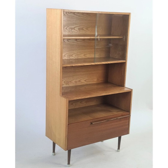 Image 1 of Mid Century boekenkast van essenhout en notenhout door Up Závody, Tsjecho-Slowakije 1960s