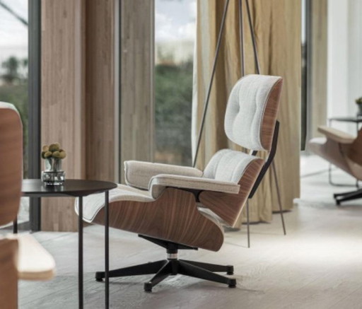 Vitra Lounge Chair Xl + Ottoman Stof Nubia Icm Walnoot