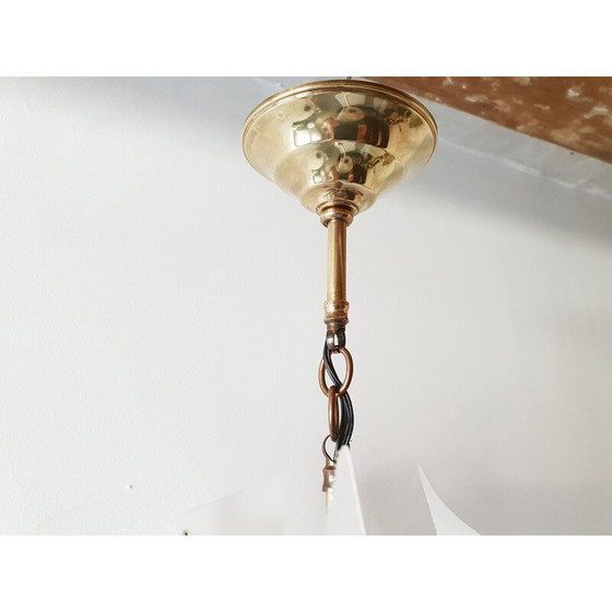 Image 1 of Vintage hanglamp van messing en kunststof 1950