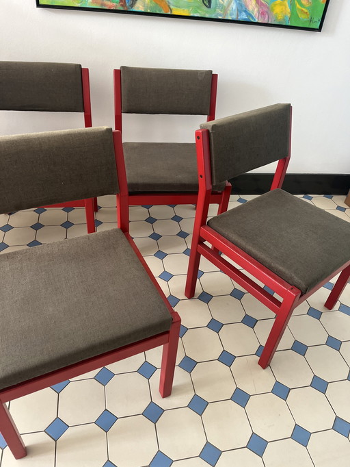 6x Vintage stoelen jaren 70