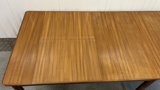 Image 1 of Vintage Mid Century Uitschuifbare Eettafel Teak Hout