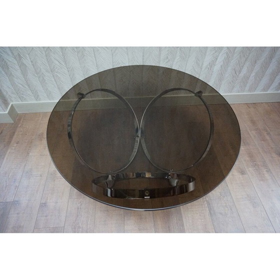 Image 1 of Ronde vintage chromen ring salontafel van Knut Hesterberg, Duitsland 1960