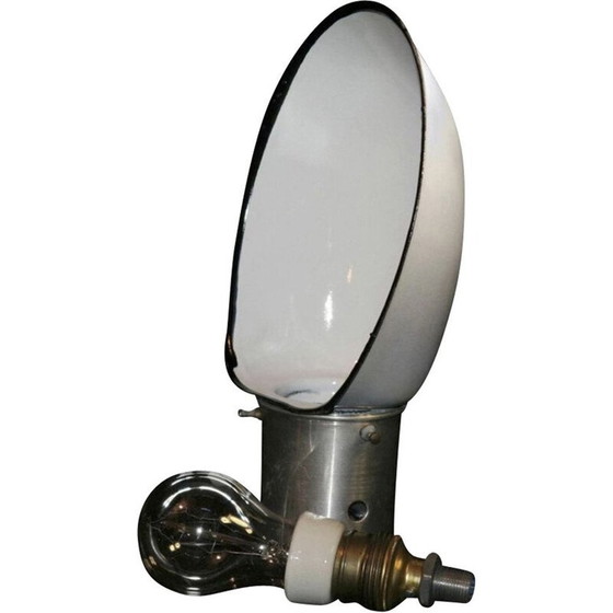 Image 1 of Vintage wit metalen podiumlamp, Polen 1960