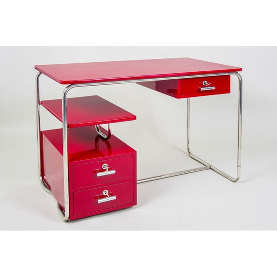 Image 1 of Vintage rood Bauhaus bureau, Duitsland jaren 1930