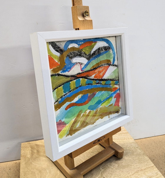 Image 1 of Abstract zeegezicht schilderij East Devon Nigel Waters Origineel gesigneerd ingelijste kunst