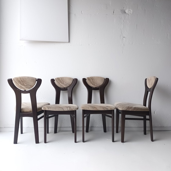 Image 1 of 4x Vintage brutalist eetkamerstoel