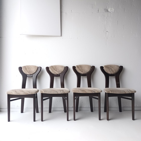 Image 1 of 4x Vintage brutalist eetkamerstoel