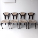 4x Vintage brutalist eetkamerstoel