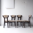 4x Vintage brutalist eetkamerstoel