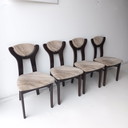 4x Vintage brutalist eetkamerstoel