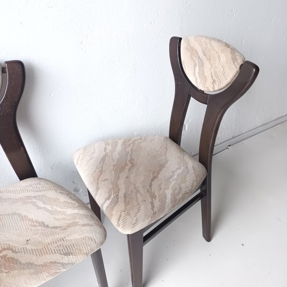 Image 1 of 4x Vintage brutalist eetkamerstoel