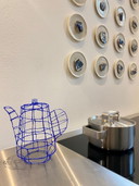 3D getekende theepot - Blauw
