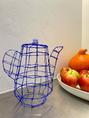3D getekende theepot - Blauw