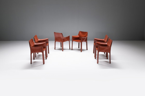 Image 1 of El Dom tafel + 6 Cab 413 stoelen - Hannes Wettstein/ Mario Bellini - CASSINA Italië