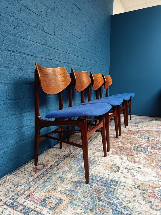 Image 1 of 4x Vintage Van Teeffelen Hamar Stoelen