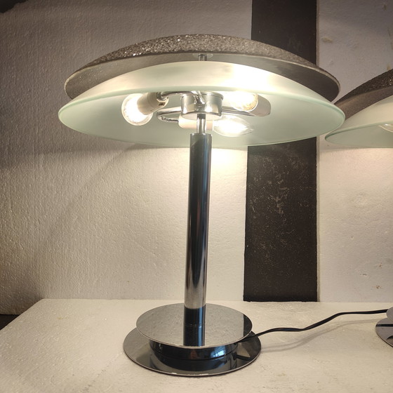 Image 1 of 2x Zijlstra set space-age lamp met mooie glazen kappen