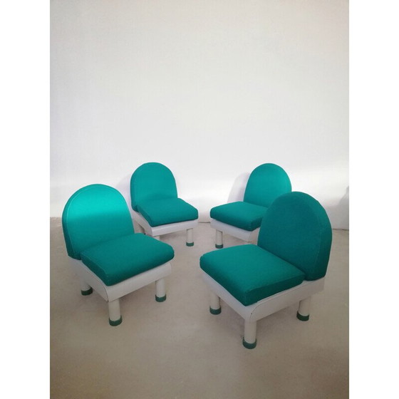 Image 1 of Set van 4 vintage Italiaanse fauteuils, jaren 1980