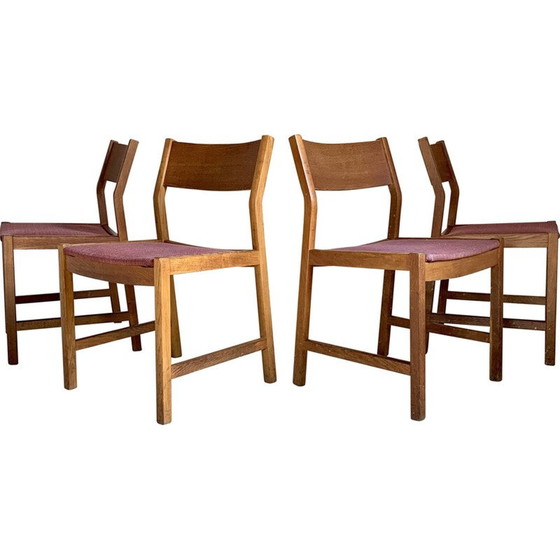Set van 4 vintage geoliede massief eiken stoelen door Borge Mogenson voor Søborg Møbelfabrik, Denemarken – Mogensen