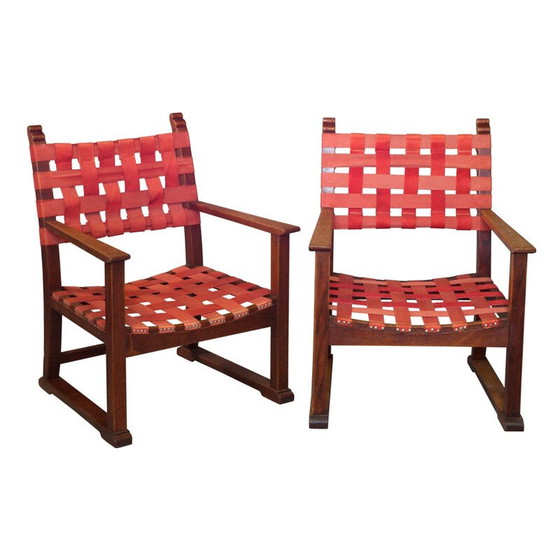 Image 1 of Paar vintage haardstoelen van Adolf Loos en Heinrich Kulka Wenen 1930