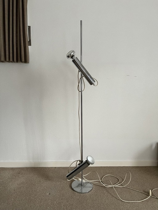 Vintage chromen vloerlamp