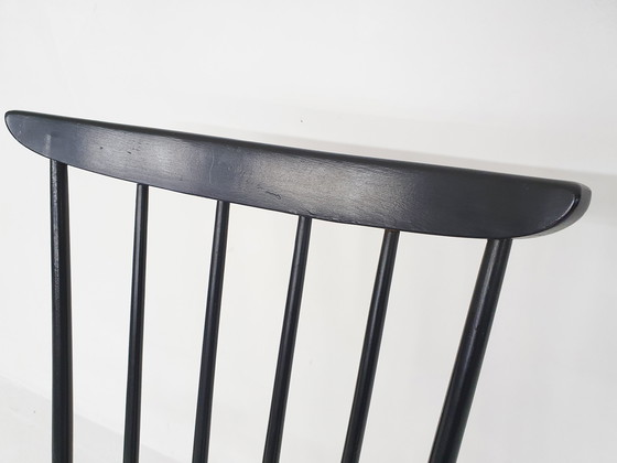 Image 1 of Mid-eeuwse schommelstoel met spindle rugleuning, Nederland 1960's