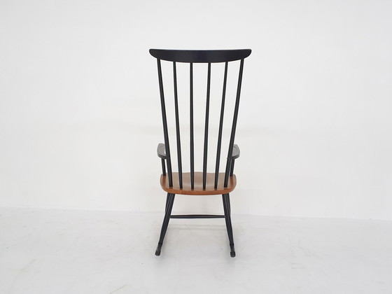 Image 1 of Mid-eeuwse schommelstoel met spindle rugleuning, Nederland 1960's