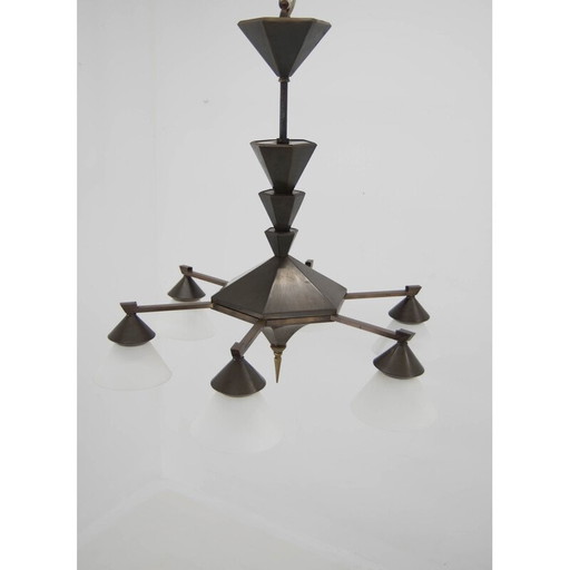 Vintage kubisme kroonluchter van Franta Anyz, jaren 1920