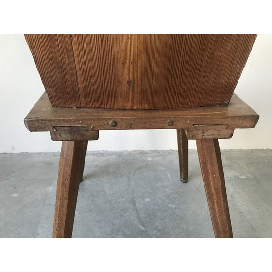 Image 1 of Set van 6 vintage massief houten stoelen, 1950