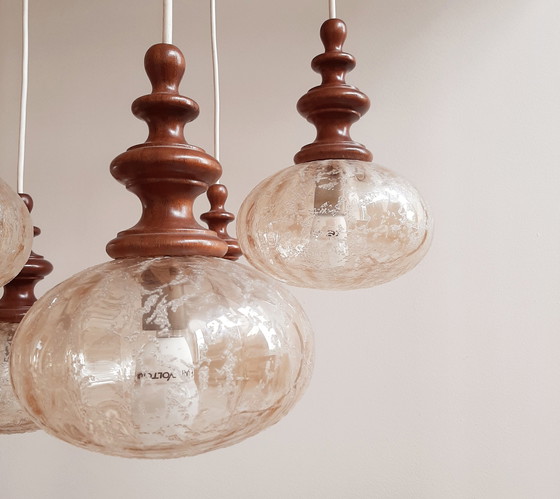 Image 1 of Vintage teakhouten cascade lamp