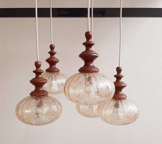 Image 1 of Vintage teakhouten cascade lamp