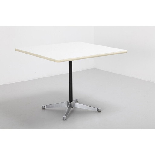 Vintage Herman Miller witte tafel in aluminium en formica 1970